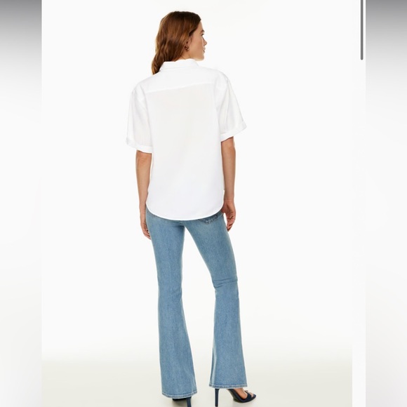 Aritzia Denim Forum The Jane Shirt Button Down Size Small White Cotton Chambray - Picture 11 of 12